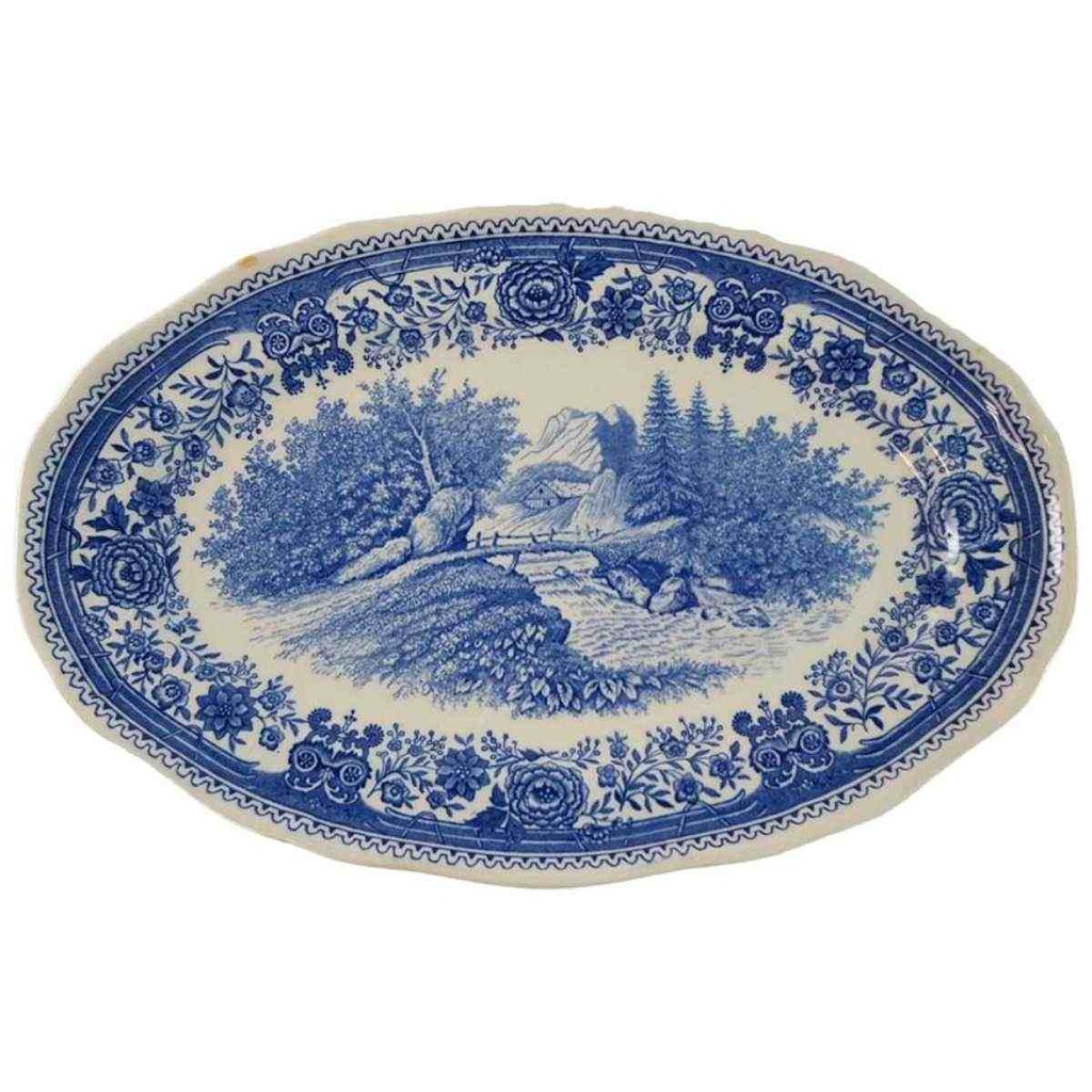 Servierplatte Speiseplatte Fleischplatte 25,5x16,8 cm Villeroy & Boch Burgenland Blau gebraucht - akzeptabel