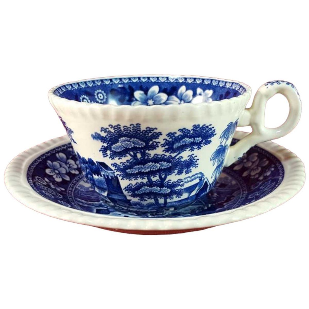 Kaffeetasse mit Untertasse Tasse Spode Copeland Blue Tower