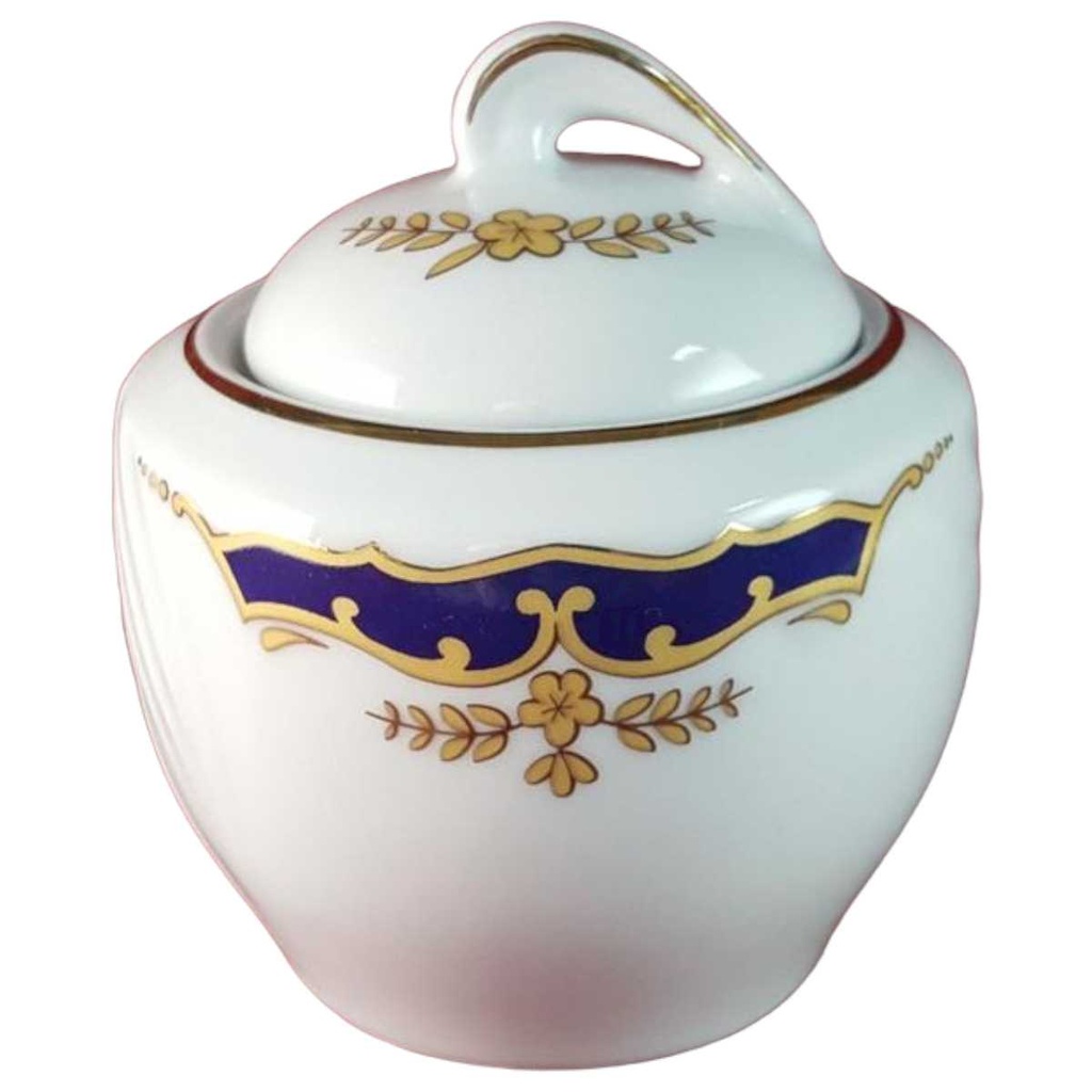 [45815693] Zuckerdose Wellco Design Krefeld Astoria Blau Gold gebraucht - sehr gut