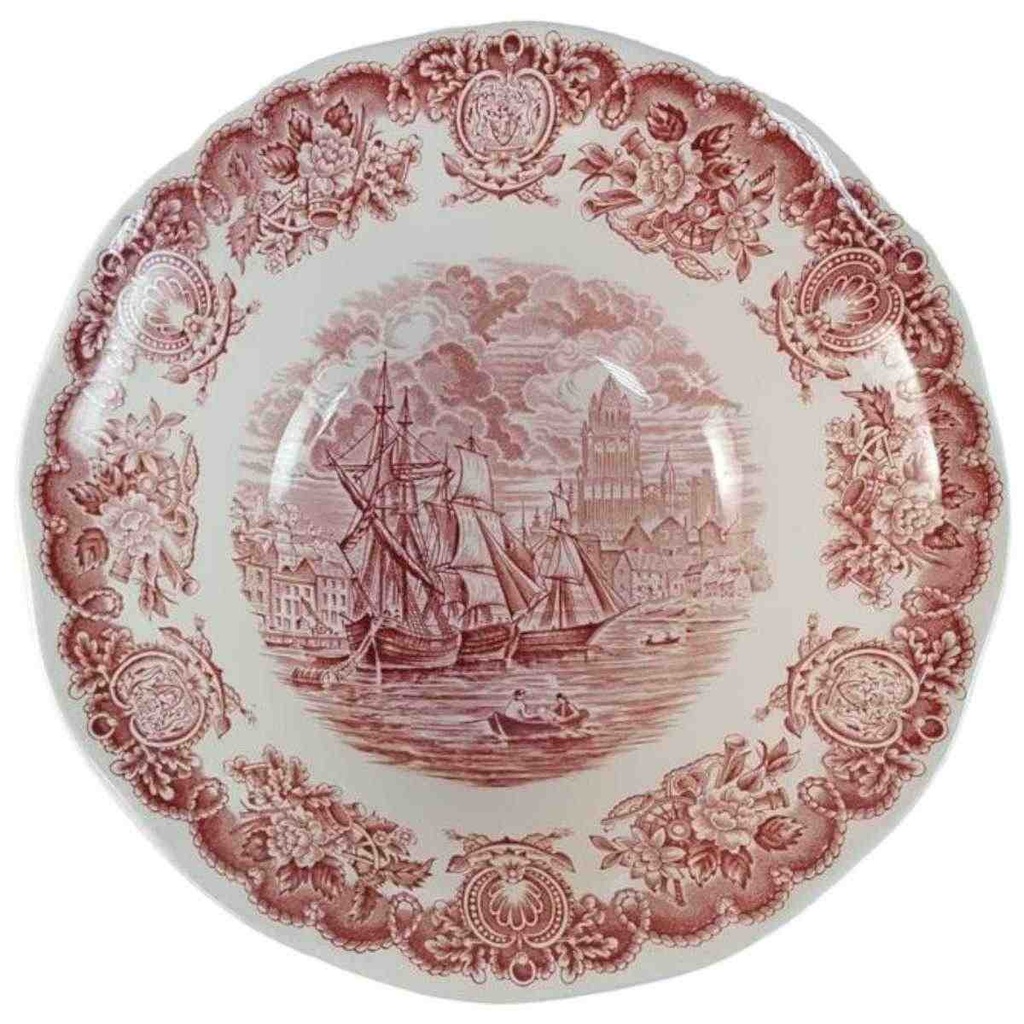 Schüssel Servierschüssel 22 cm Bristol Hull Ramsgate Historical Ports of England Rot gebraucht - gut