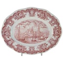 Fleischplatte 31x24,6 cm Bristol Hull Ramsgate Historical Ports of England Rot gebraucht - gut