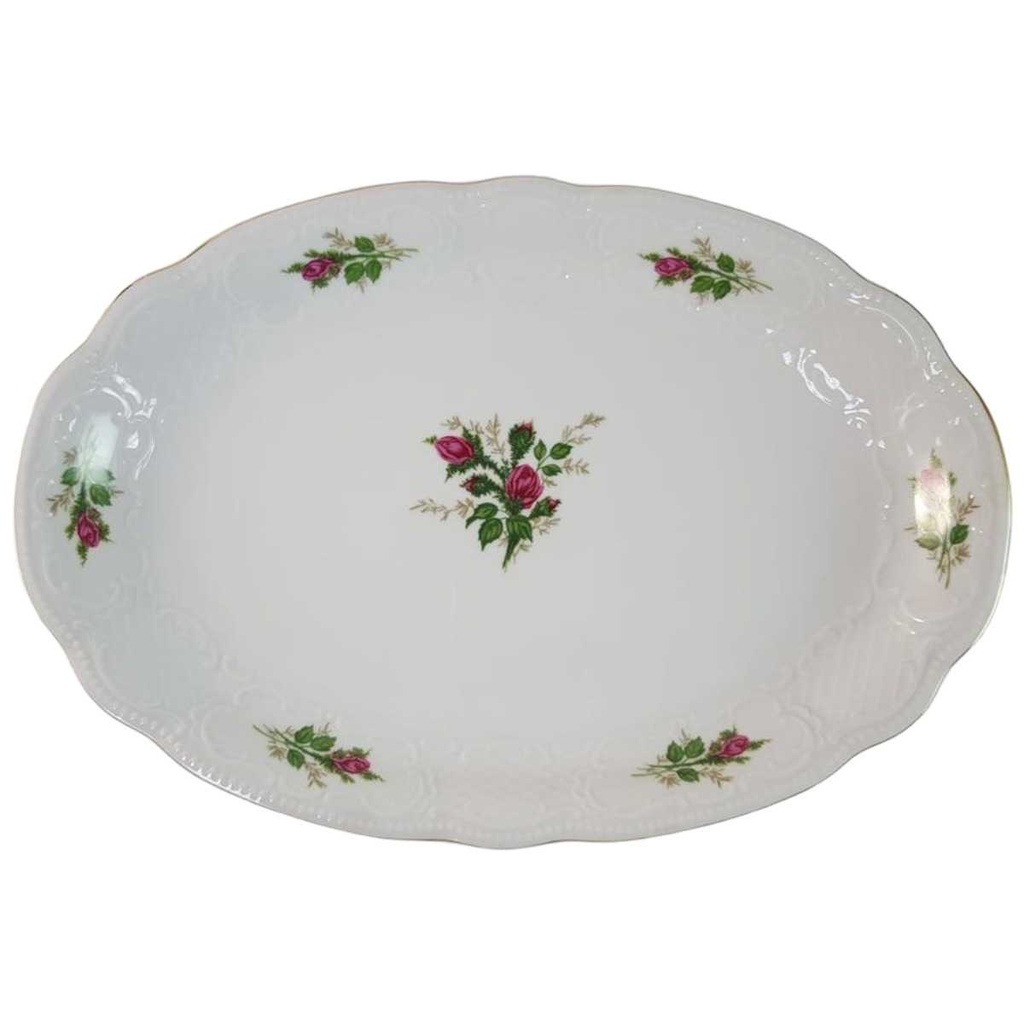 Servierplatte Speiseplatte Fleischplatte Steakplatte 32x22 cm Seltmann Weiden Wien Moosrose 26477 gebraucht - akzeptabel