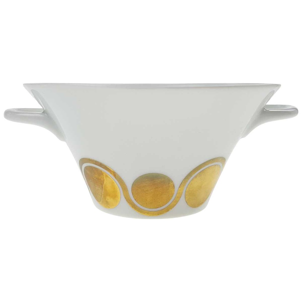 [45815742] Suppentasse Suppenbecher Golddekor Hutschenreuther weiß braun gebraucht - sehr gut