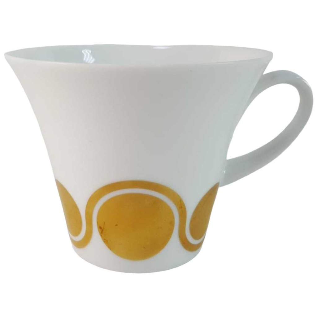 Kaffeetasse Tasse Golddekor Hutschenreuther weiß braun gebraucht - sehr gut