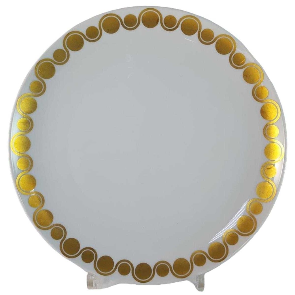[45815755] Kuchenteller Dessertteller Golddekor 20 cm Hutschenreuther weiß braun gebraucht - gut