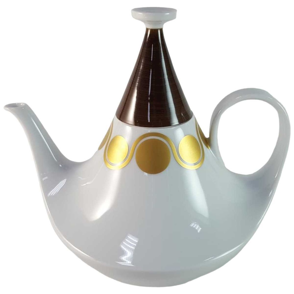 Kaffeekanne Teekanne Kanne Golddekor 1,45 L Hutschenreuther weiß braun gebraucht - sehr gut