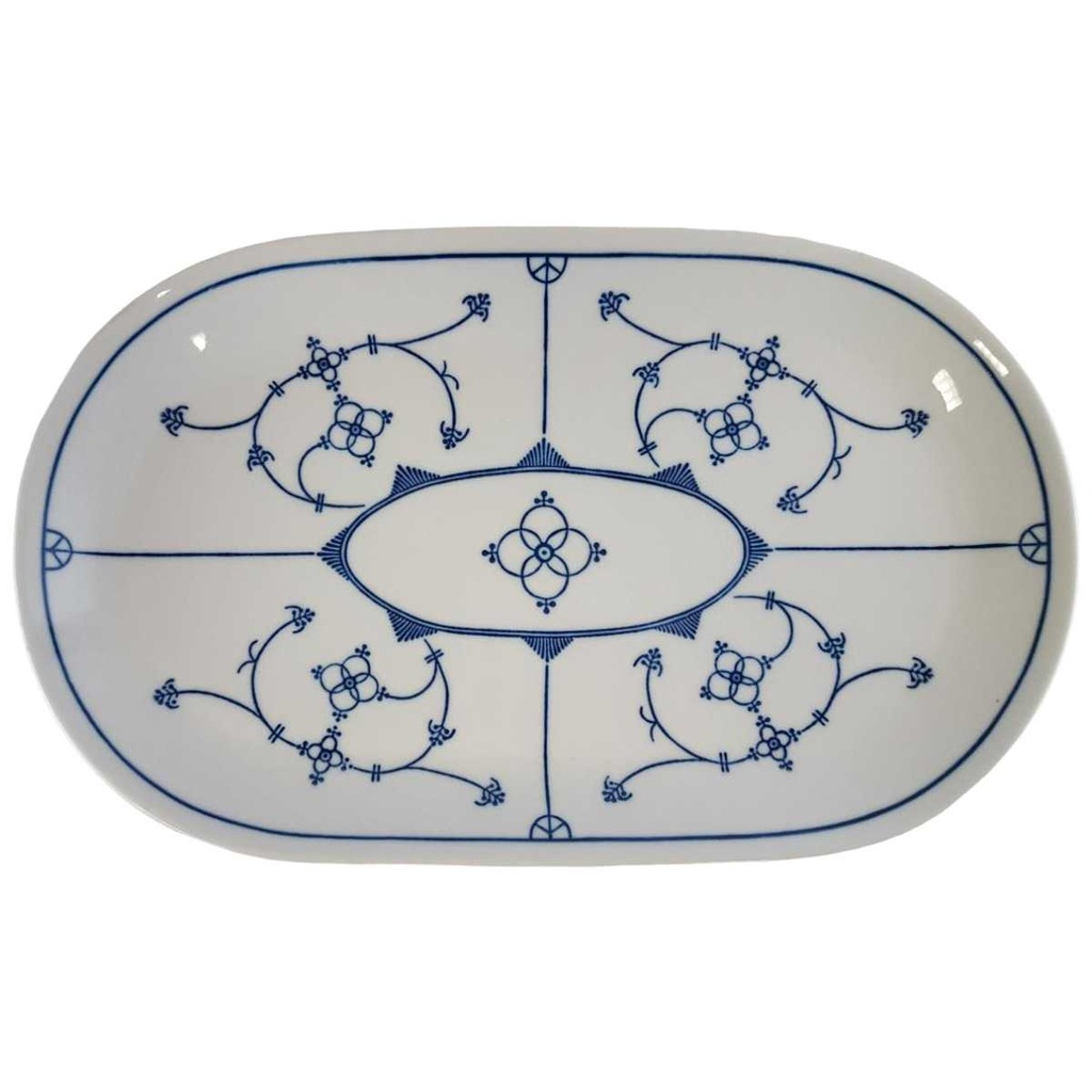Fleischplatte 33x20 cm Jaeger & Co Indisch Blau Strohblume Original Saks gebraucht - gut