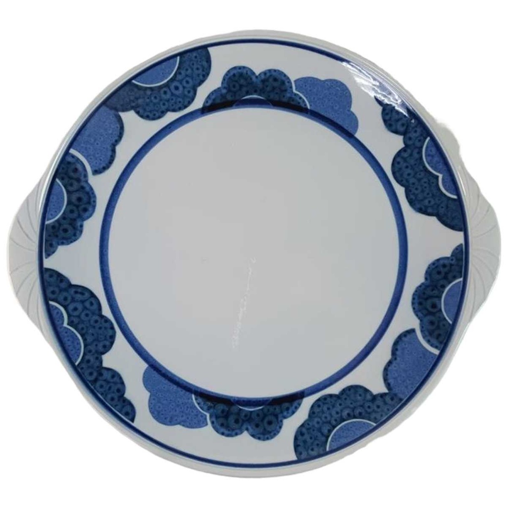 [45815785] Tortenplatte mit Griffen Tortenständer Villeroy & Boch Blue Cloud Blau gebraucht - sehr gut