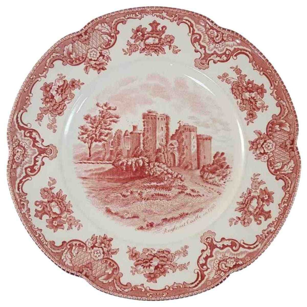 Speiseteller Essteller groß 27 cm Johnson Bros Old Britain Castles Rot gebraucht - gut