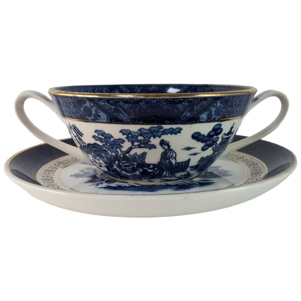 Suppentasse mit Untertasse N.K.T. Japan Double Phoenix gebraucht - gut