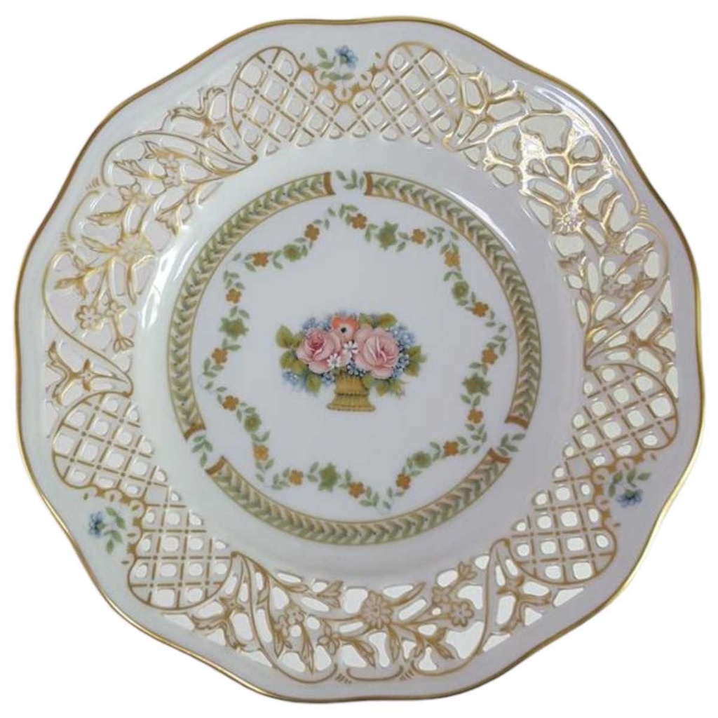Gebäckschale Konfektschale auf Fuß 19 cm Villeroy & Boch Gallo Leonardo Das Blumenkörbchen gebraucht - gut