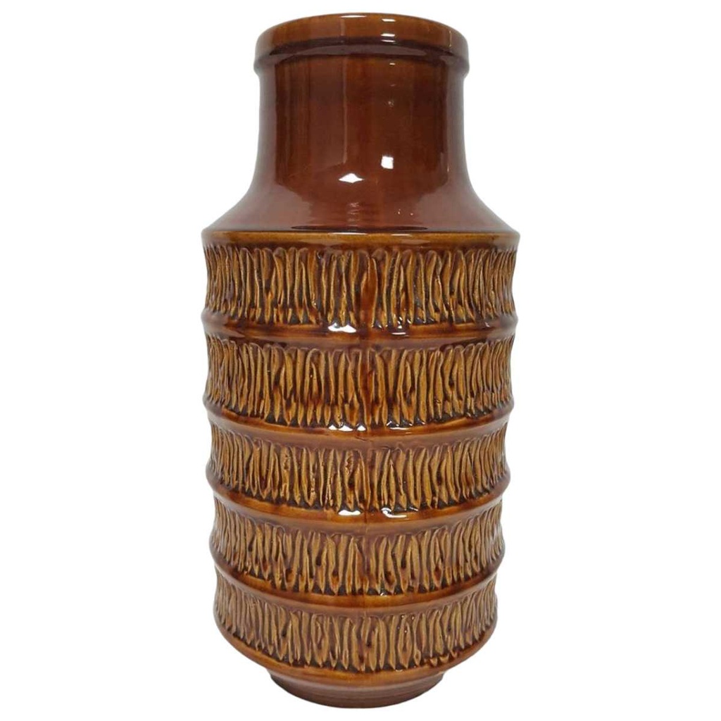 [4581585] Blumenvase Bodenvase 45,3 cm Jasba Reliefdekor Braun gebraucht - sehr gut
