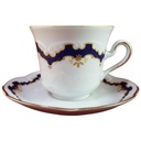 Kaffeetasse mit Untertasse Tasse Golddekor Winterling Marktleuthen Kobaltblau Blau gebraucht - gut