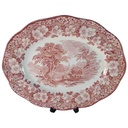 Servierplatte Speiseplatte Fleischplatte 35,5x28,5 cm Enoch Wedgwood Woodland Rot II. Wahl gebraucht - gut