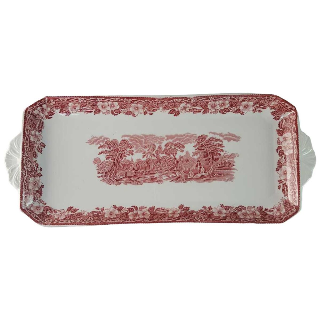 [45815890] Königskuchenplatte Enoch Wedgwood Woodland Rot gebraucht - gut