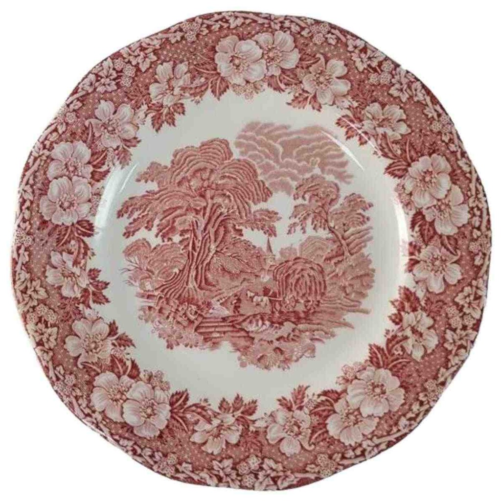 [45815892] Kuchenteller Dessertteller Frühstücksteller 19,8 cm Enoch Wedgwood Woodland Rot gebraucht - akzeptabel
