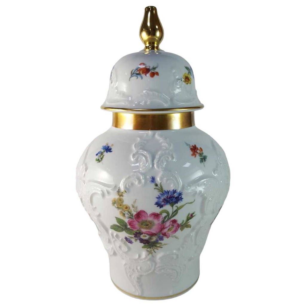 Deckelvase Royal KPM Bavaria bunte Blumen gebraucht - gut