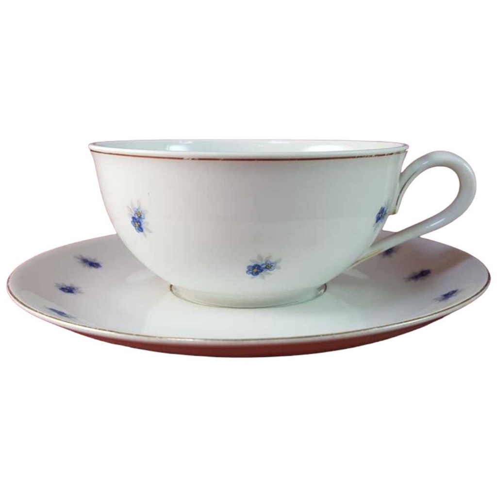 Teetasse mit Untertasse Tasse Goldrand Rhenania Duisdorf Vergissmeinnicht gebraucht - akzeptabel