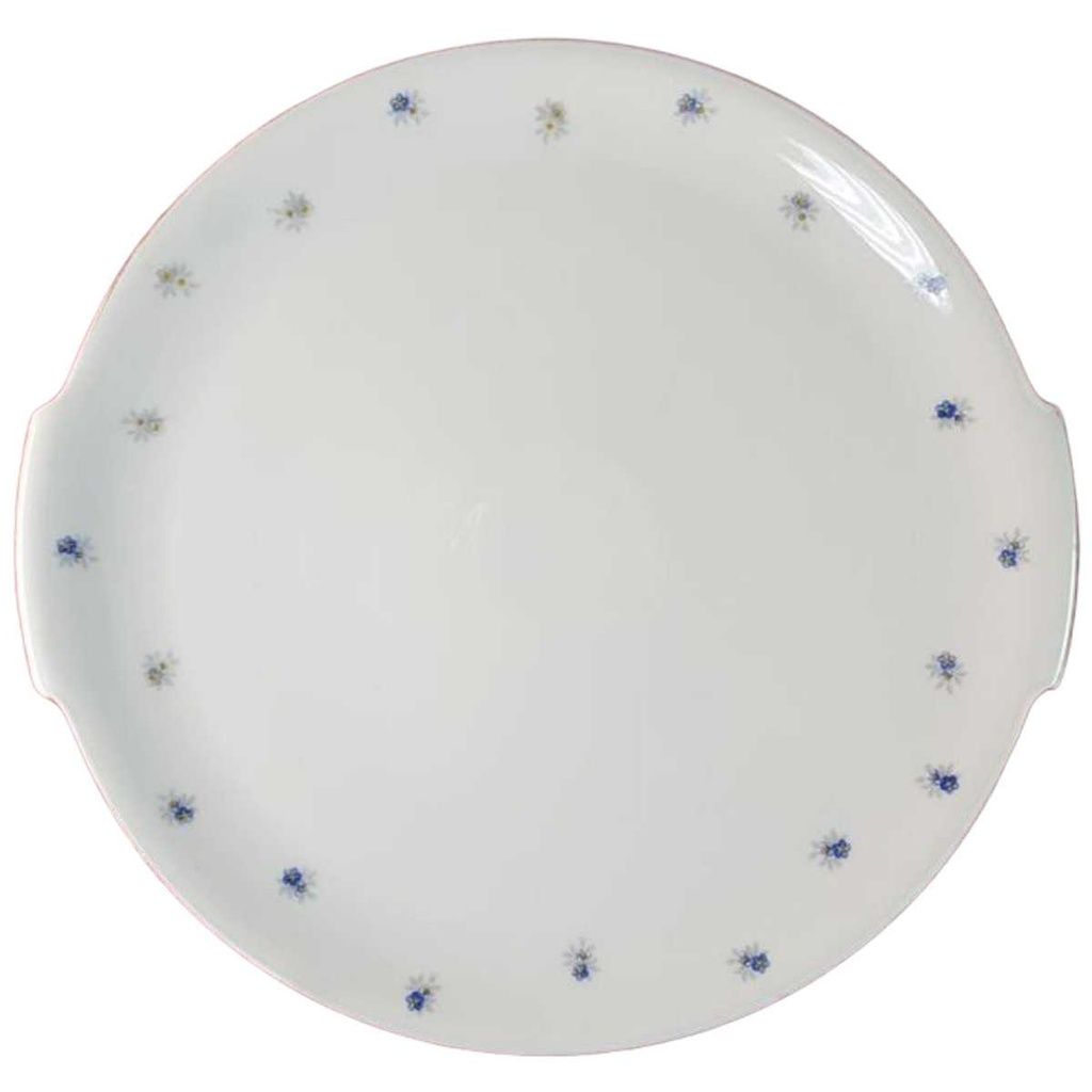 [45815935] Kuchenplatte mit griffen Rhenania Duisdorf Vergissmeinnicht Goldrand B 28 cm