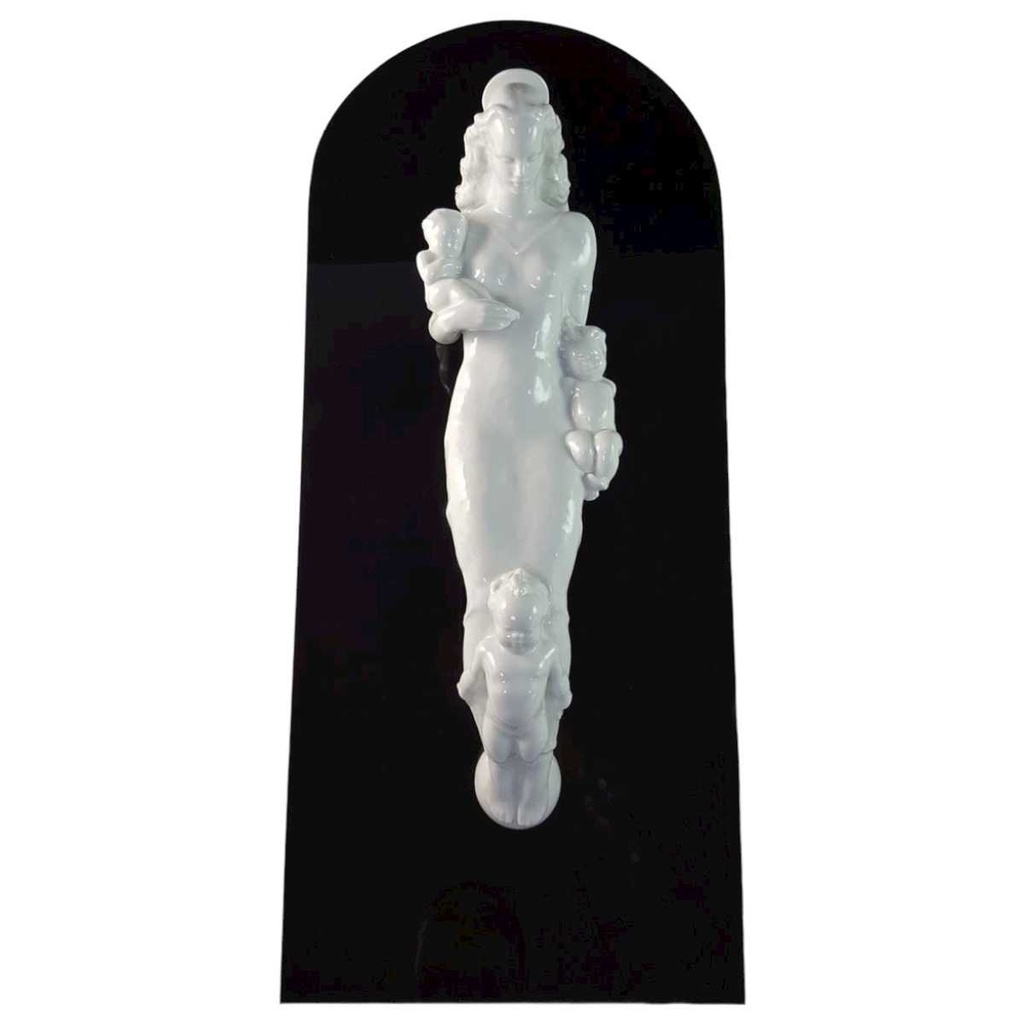 [45815937] Figur Skulptur mit Glasplatte Rosenthal 1851 Madonna Marienkinder D.Hauenstein gebraucht - sehr gut