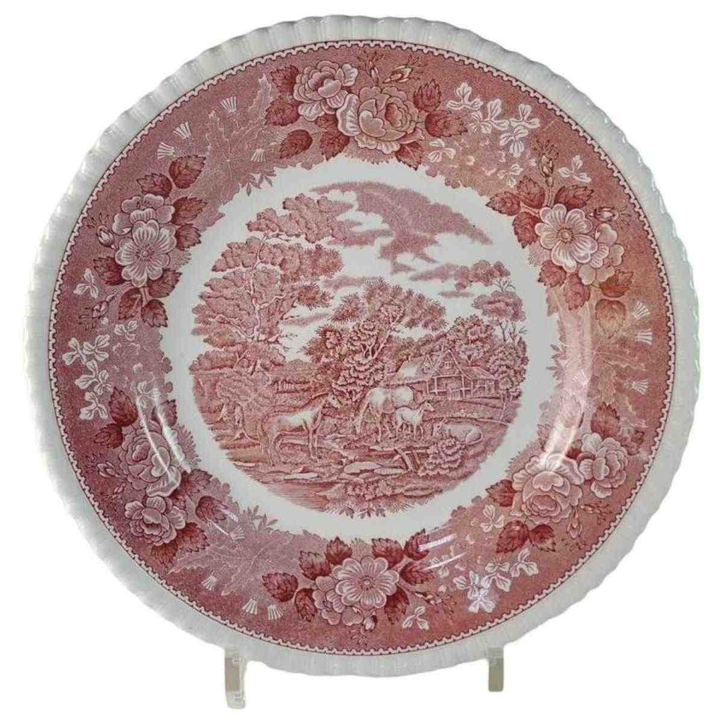 [45815945] Suppenteller 26 cm Adams English Scenic Rot gebraucht - gut