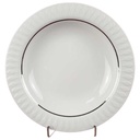 Suppenteller 21,6 cm Thomas Porzellan Lanzette Platinrand Weiß gebraucht - sehr gut