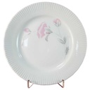 Kuchenteller Dessertteller Frühstücksteller 19,5 cm Graf von Henneberg rosa grau Blumendekor gerillt Blumen DDR gebraucht - sehr gut