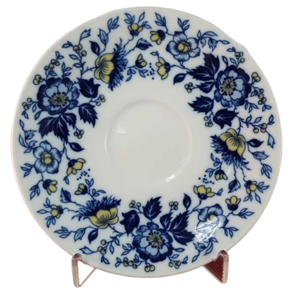 [45816080] Untertasse 14,5 cm Seltmann Weiden blau gelb Blumendekor Blumen gebraucht - gut