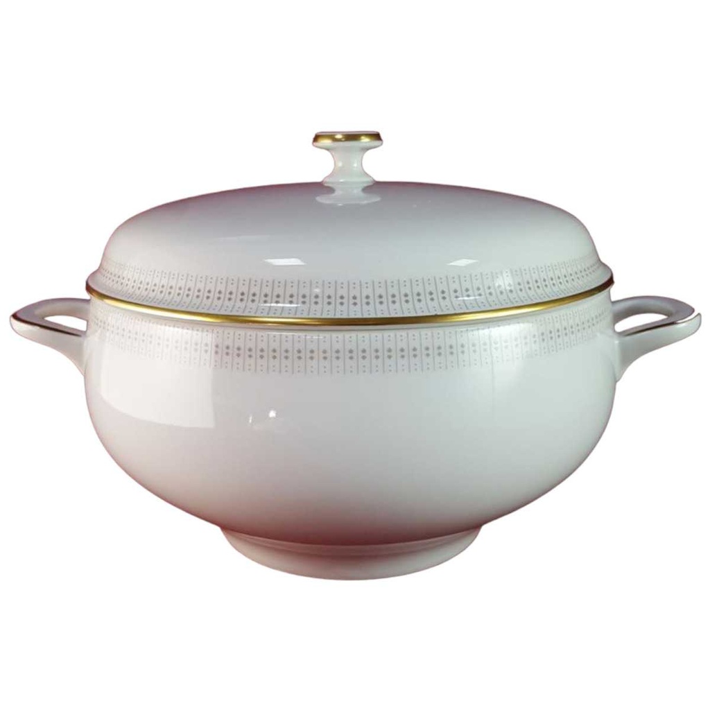 [45816124] Ragoutterrine Suppenterrine Suppenschüssel Servierschüssel Goldrand 1,3 L Tirschenreuth Dekor 5042 gebraucht - sehr gut