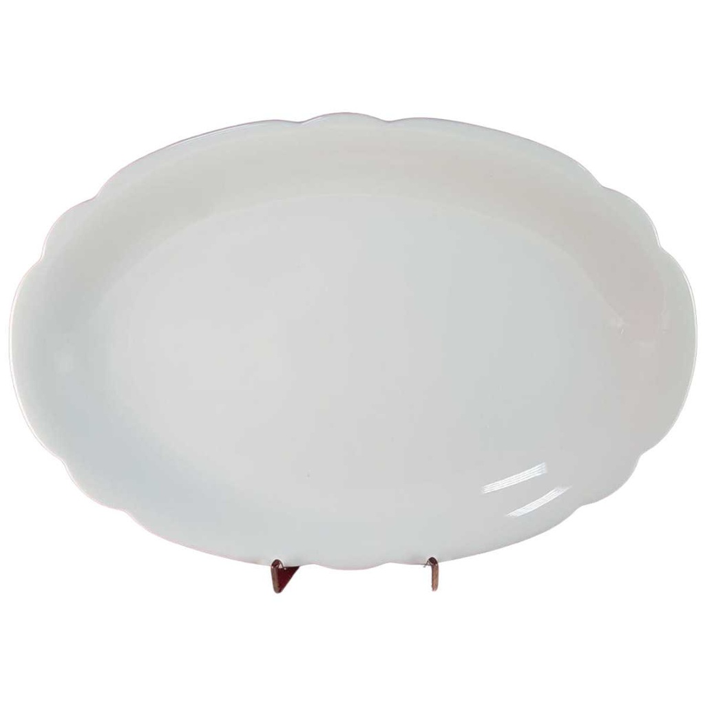 [45816134] Servierplatte Speiseplatte Fleischplatte Steakplatte 31,7x21,7 cm Seltmann Weiden Nora Weiß gebraucht - akzeptabel
