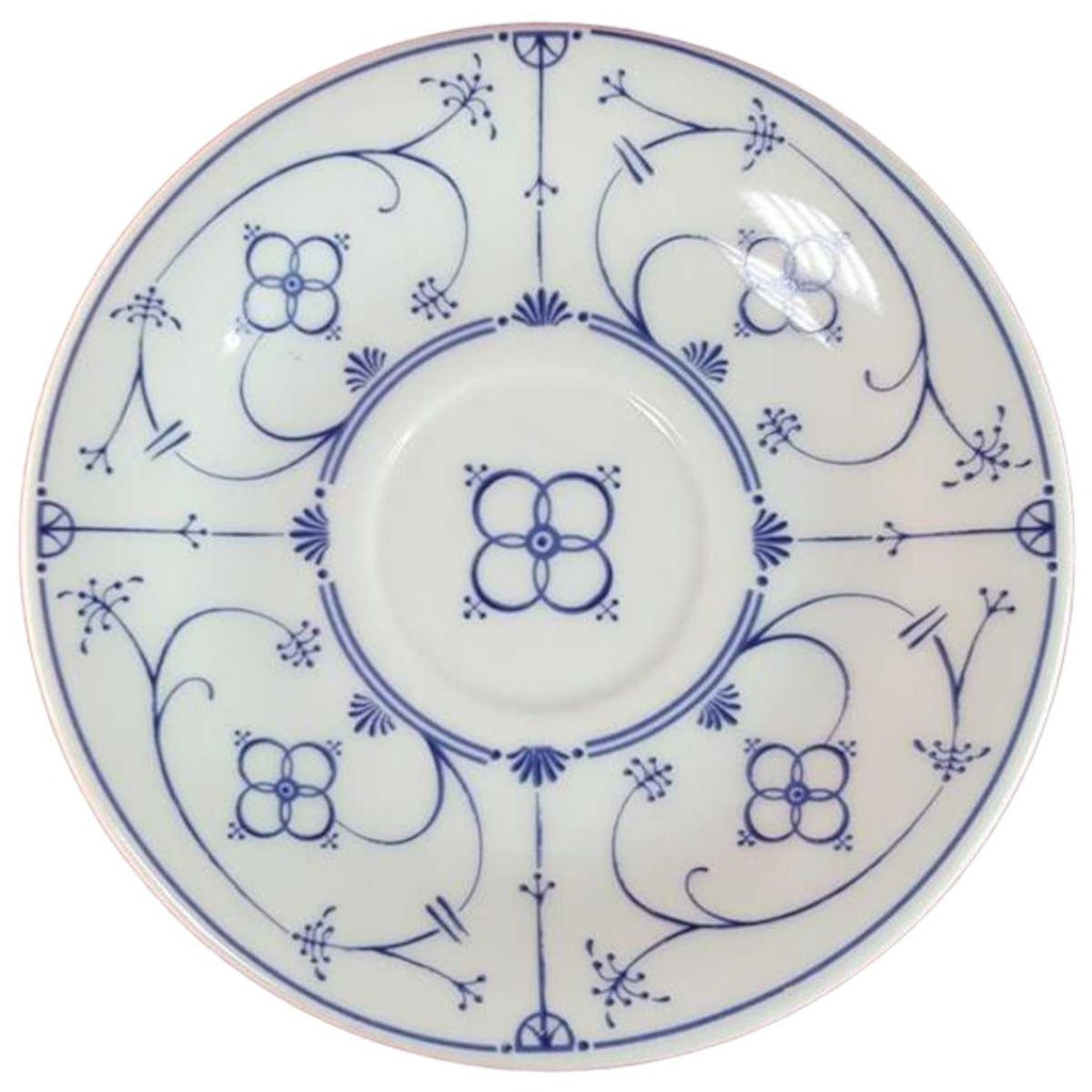 [45816144] Untertasse für Kaffee 15,8 cm Chromolit Porzellan Indisch Blau Strohblume gebraucht - sehr gut