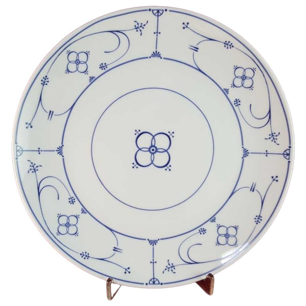Kuchenteller 21,5 cm Chromolit Porzellan Indisch Blau Strohblume gebraucht - sehr gut