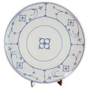 Kuchenteller 21,5 cm Chromolit Porzellan Indisch Blau Strohblume gebraucht - sehr gut