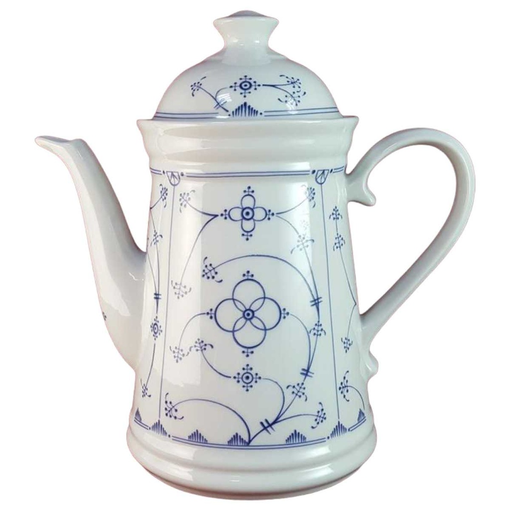 [45816147] Kaffeekanne 1,4 L Chromolit Porzellan Indisch Blau Strohblume gebraucht - defekt
