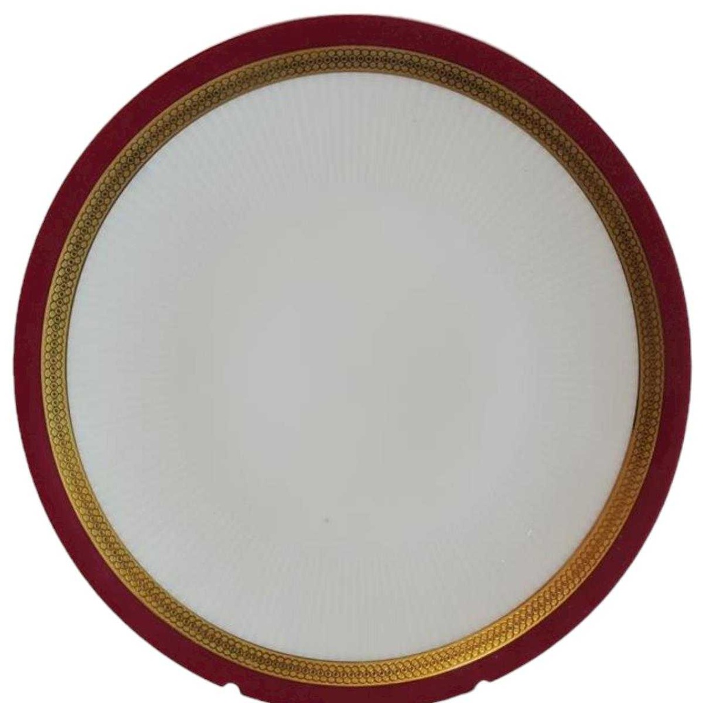 Kuchenteller Dessertteller Frühstücksteller Goldrand 20 cm Mitterteich Form 870 Rot gebraucht - gut