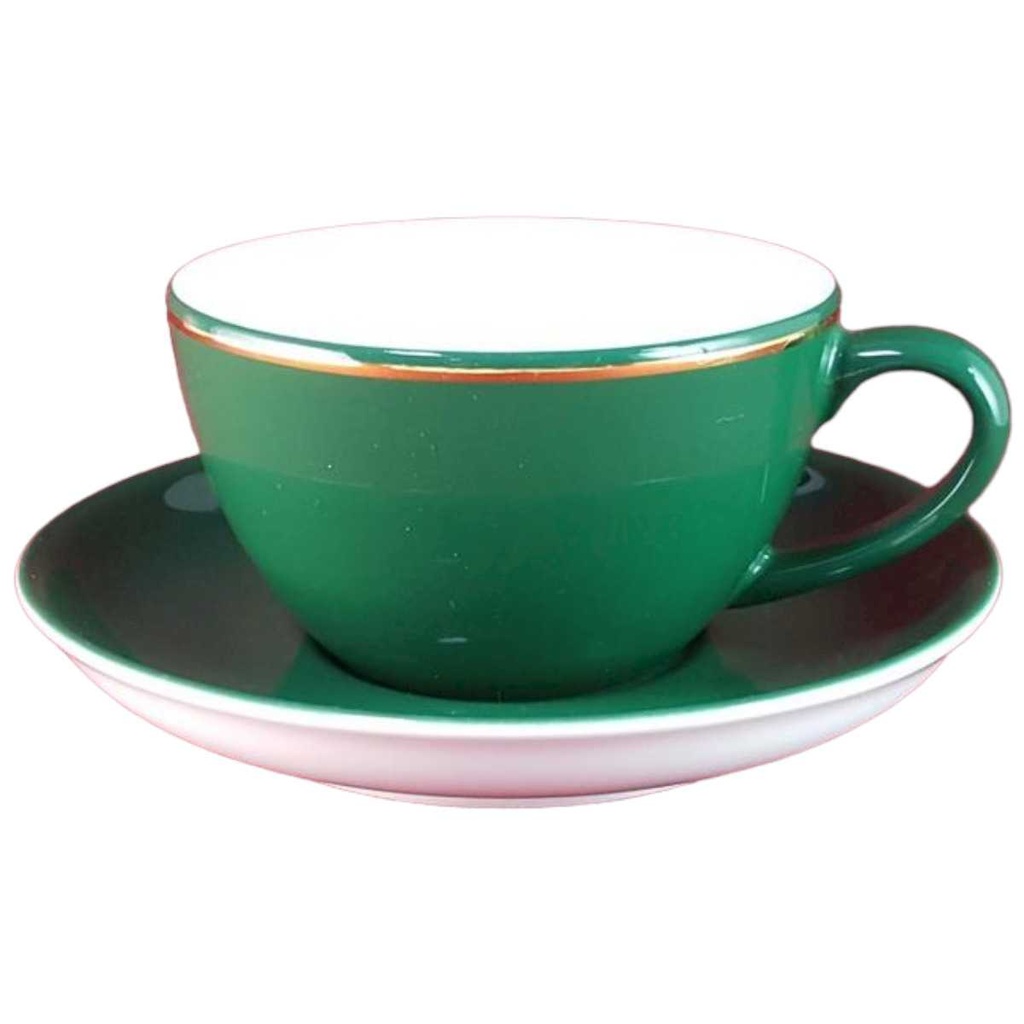 [45816182] Tasse mit Untertasse Bauscher Einzelteile Grün gebraucht - sehr gut