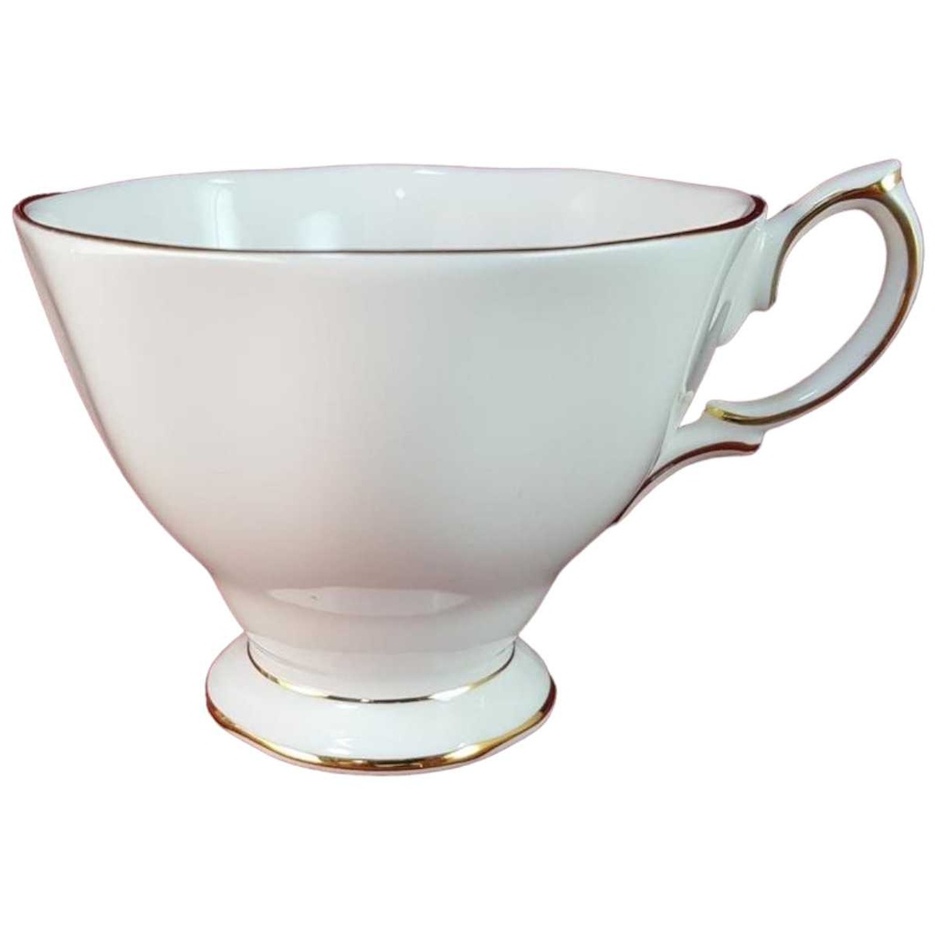 [45816185] Kaffeetasse Tasse Goldrand Royal Vale Weiß mit gebraucht - sehr gut