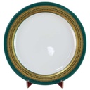 Kuchenteller Dessertteller Frühstücksteller 19 cm Thomas Porzellan Rotunda grün mit Goldbordüre gebraucht - sehr gut