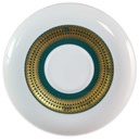 Untertasse für Kaffee 14,3 cm Thomas Porzellan Rotunda grün mit Goldbordüre gebraucht - gut