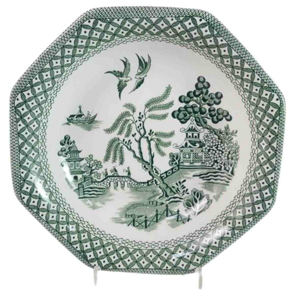 [45816237] Schale 20,7 cm J & G Meakin England Royal Staffordshire Willow grün gebraucht - gut