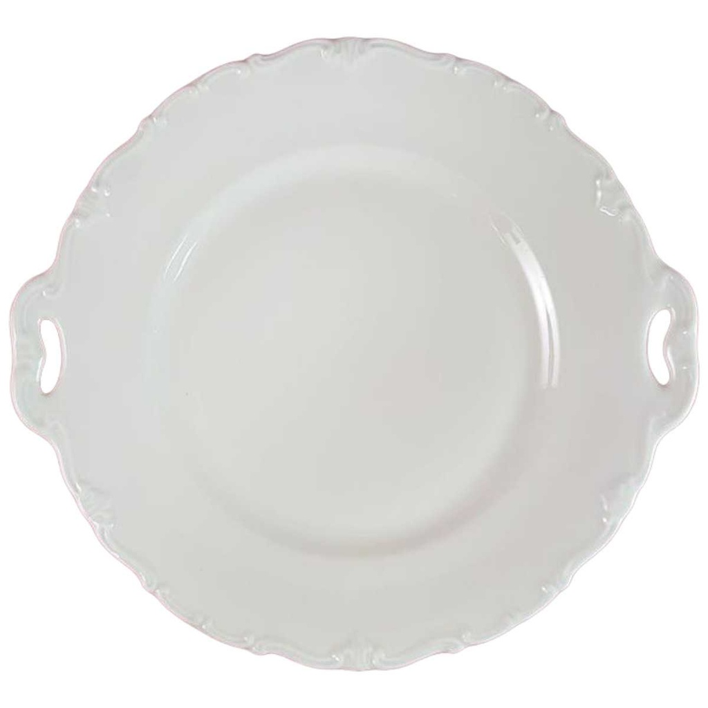 [45816240] Servierplatte Tortenplatte Kuchenplatte Tortenständer mit Griffen Kaiser Porzellan Alka Kunst Beige Bavaria gebraucht - akzeptabel