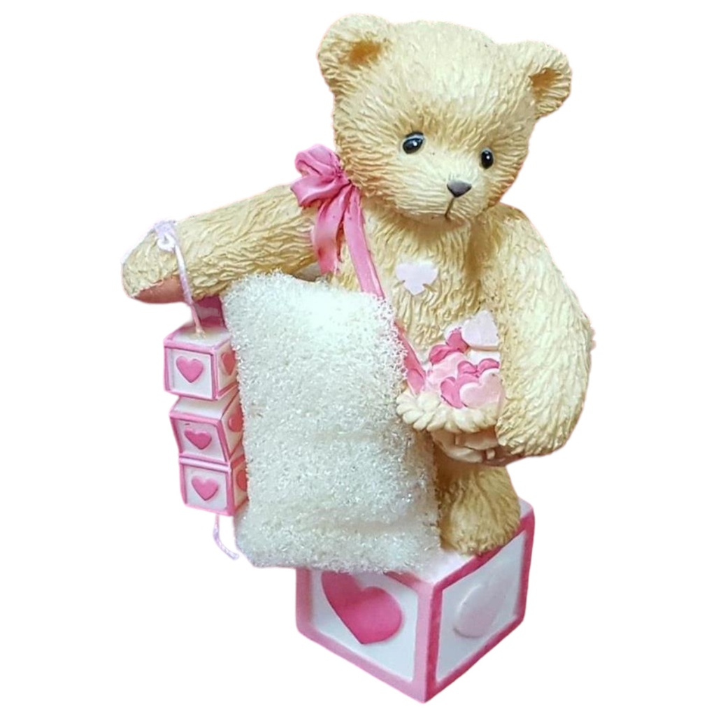 [45816258] Figur mit OVP Cherished Teddies Bear With Heart Dangling Blocks 1996 gebraucht - neuwertig
