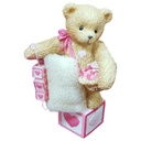 Figur mit OVP Cherished Teddies Bear With Heart Dangling Blocks 1996 gebraucht - neuwertig