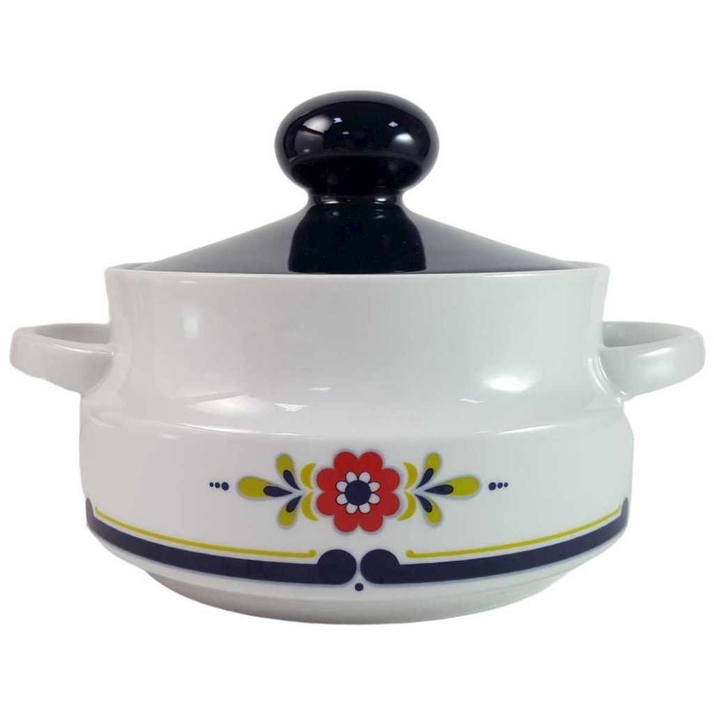 [45816266] Ragoutterrine Servierschüssel 1,5 L Mitterteich Form 890 blau grün rot Blumendekor Blumen gebraucht - gut