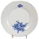 Kuchenteller Dessertteller Frühstücksteller Goldrand 19,8 cm Schaller blaue Blumendekor mit Blumen Blau gebraucht - akzeptabel