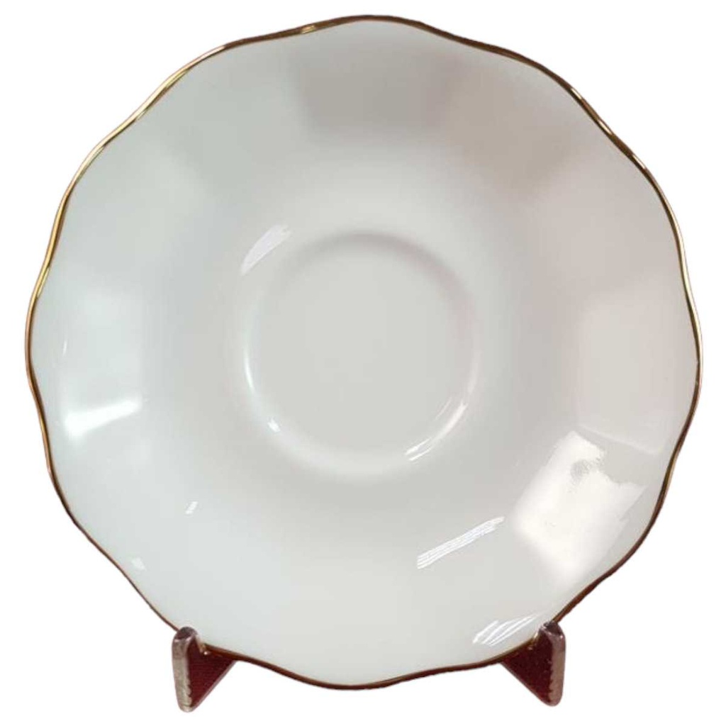 [45816291] Untertasse für Kaffee Goldrand 14,3 cm Royal Vale Weiß mit gebraucht - sehr gut