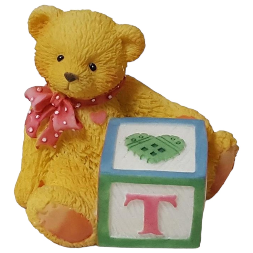 [45816298] Figur Cherished Teddies Bear With ABC T Block 1995 gebraucht - sehr gut