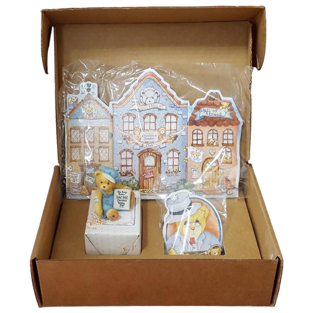 [45816301] Figur Cherished Teddies Symbol Of Membership Cub E. Bear Set 1995 gebraucht - neuwertig