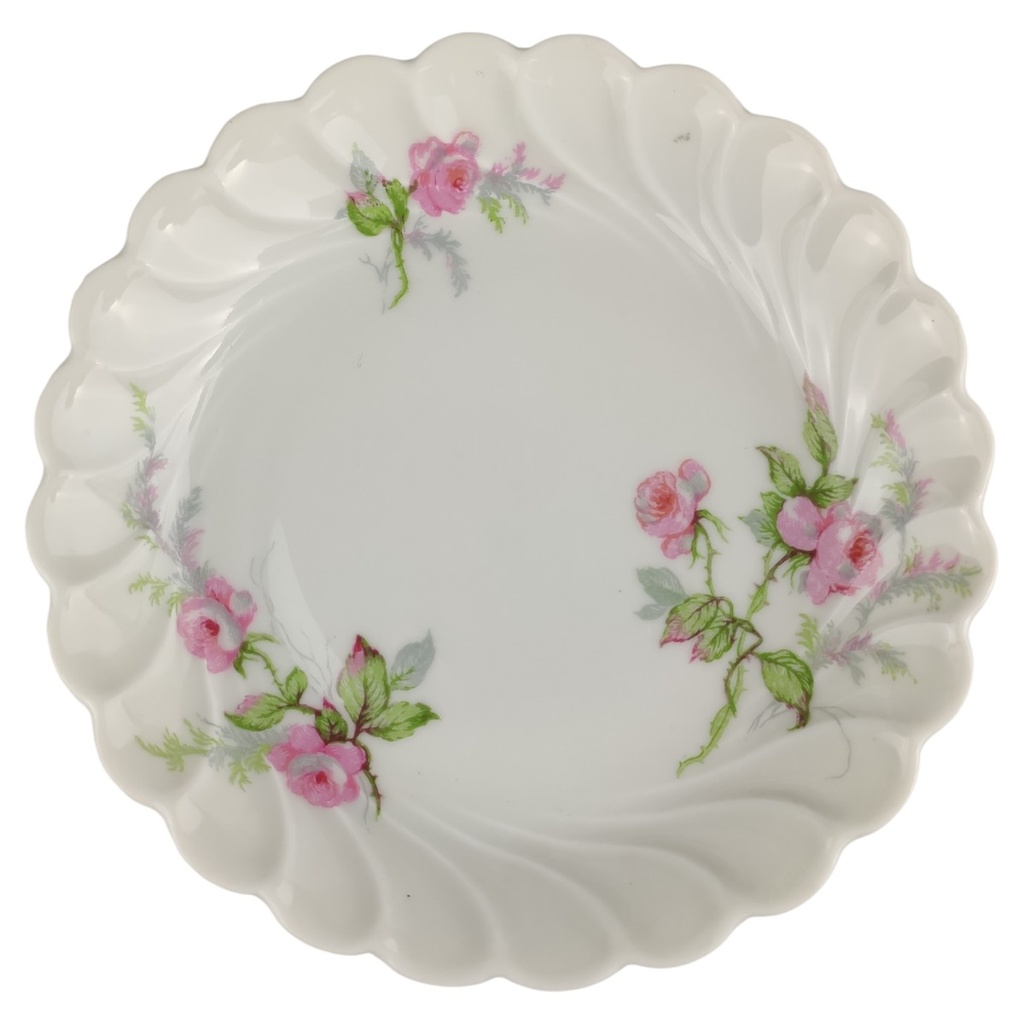 [4581631] Konfektschale Teebeutelablage Gebäckschälchen 11 cm Haviland Limoges Torse Rosendekor gebraucht - sehr gut
