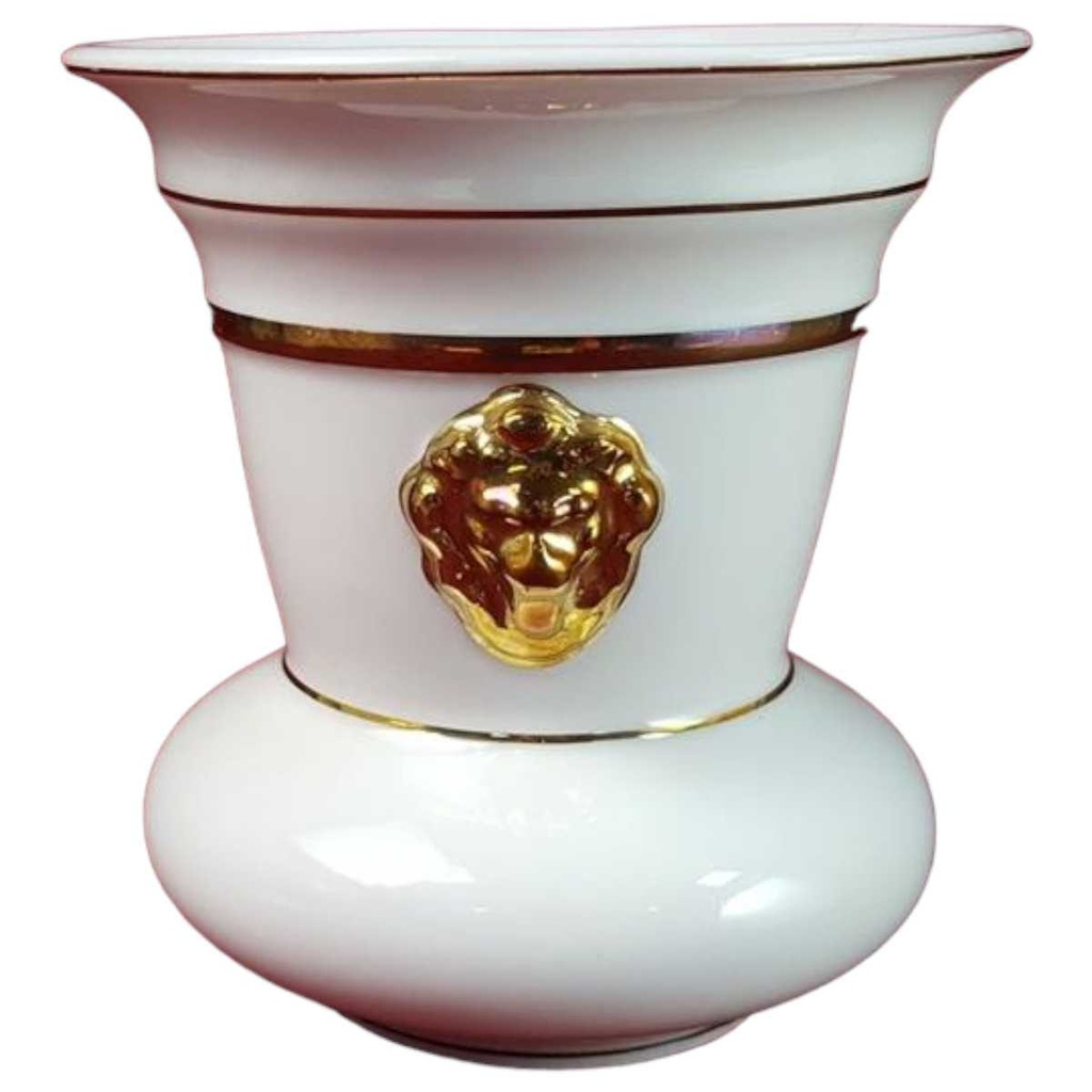[45816345] Vase Dekorative 10,8 cm Royal KPM Bavaria weiß mit Löwenkopf gebraucht - gut